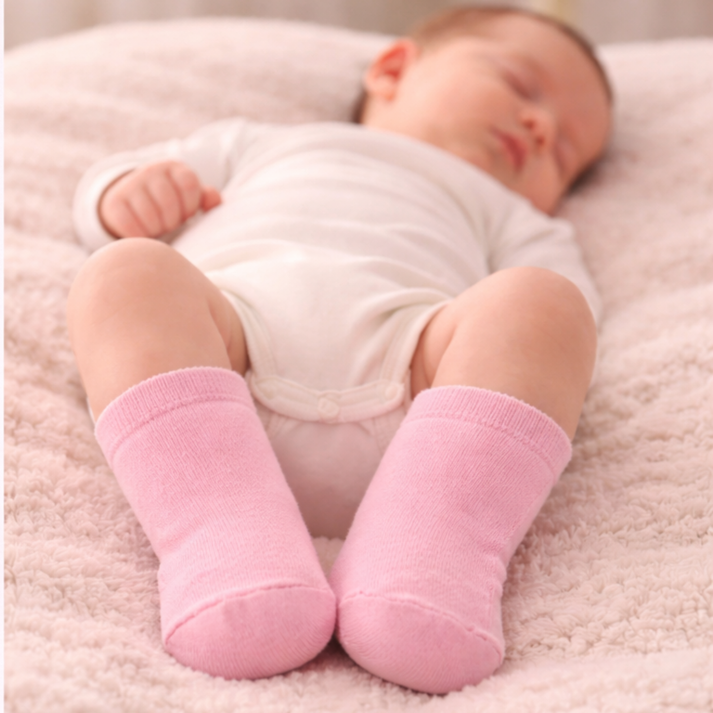 Pink Heart-Grip Baby Socks – Candy Pink