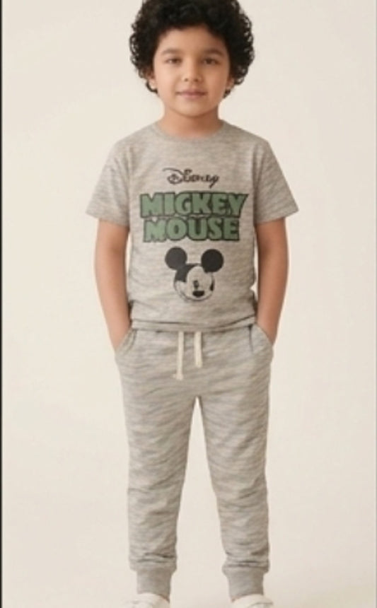 Boys Graphic T-Shirt & Jogger Set – Grey Marl