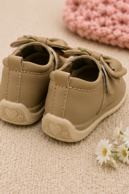 Girls’ Beige Bow Mary Jane Shoes
