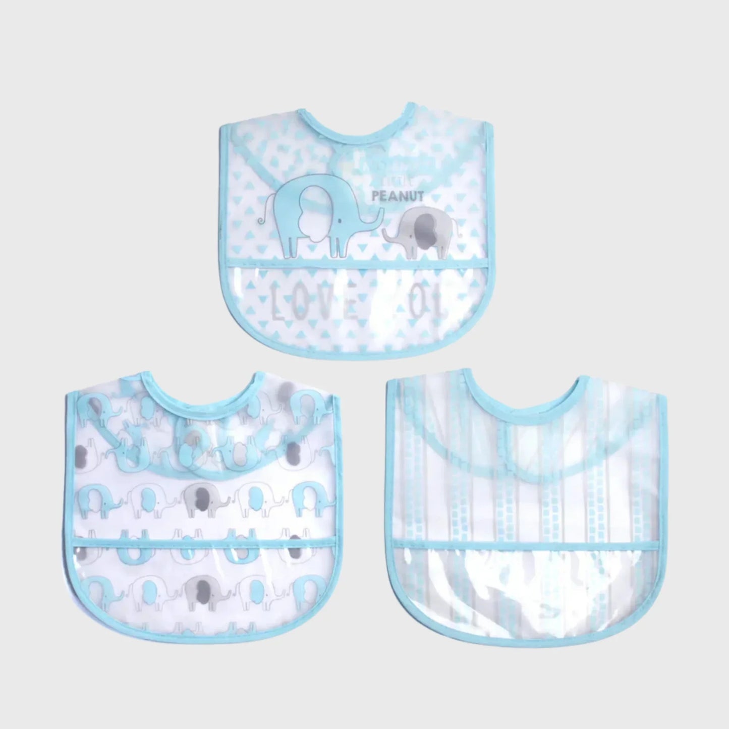 Briantex Waterproof Bib Pk of 3 Elephant Print