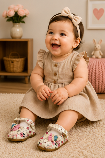 Girls’ Floral Bow Mary Jane Shoes