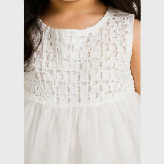 Baby Girl "Lace & Tulle" Sleeveless Frock - Pink