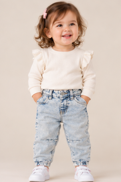 Girls Light Wash Denim Jeans