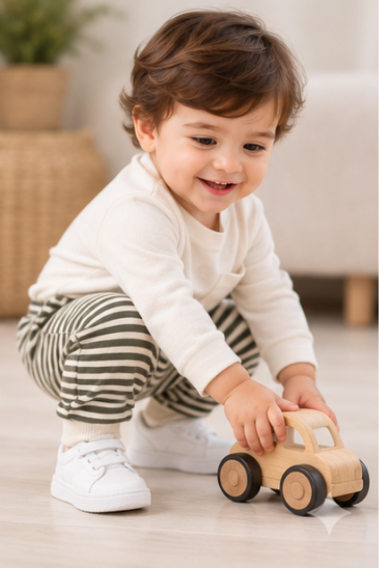Olive Stripe Jogger Pants for Toddlers
