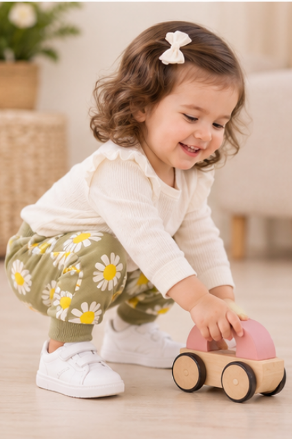Daisy Print Jogger Pants for Toddlers