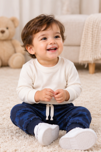 Navy Camo Print Jogger Pants for Toddlers