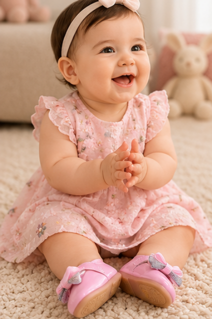 Girls’ Pink Bow Party Shoes
