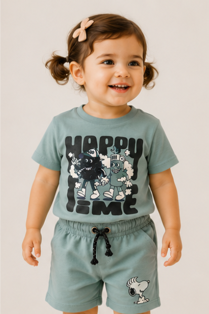 Unisex Graphic Shorts Set ā Sage Green