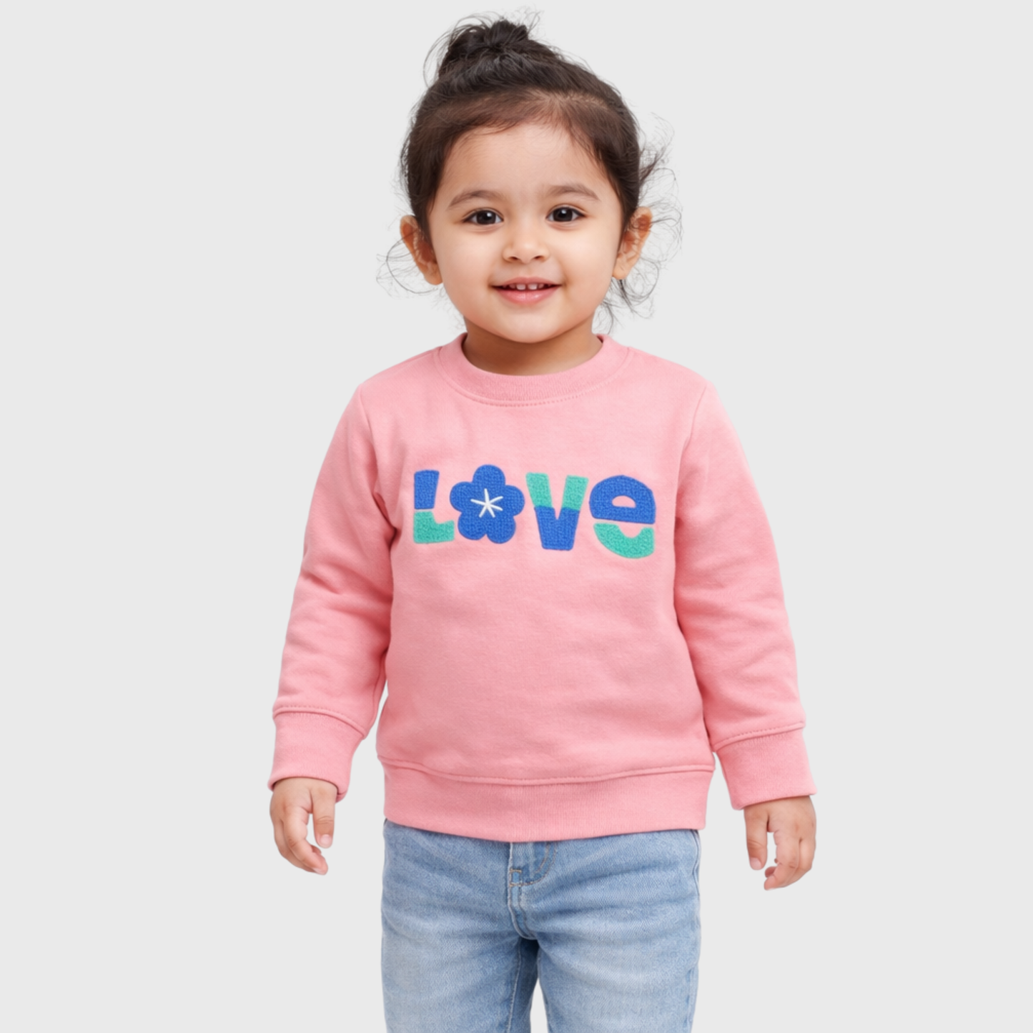Little Girl Trouser Shirt set with Colorful Embroidery Print