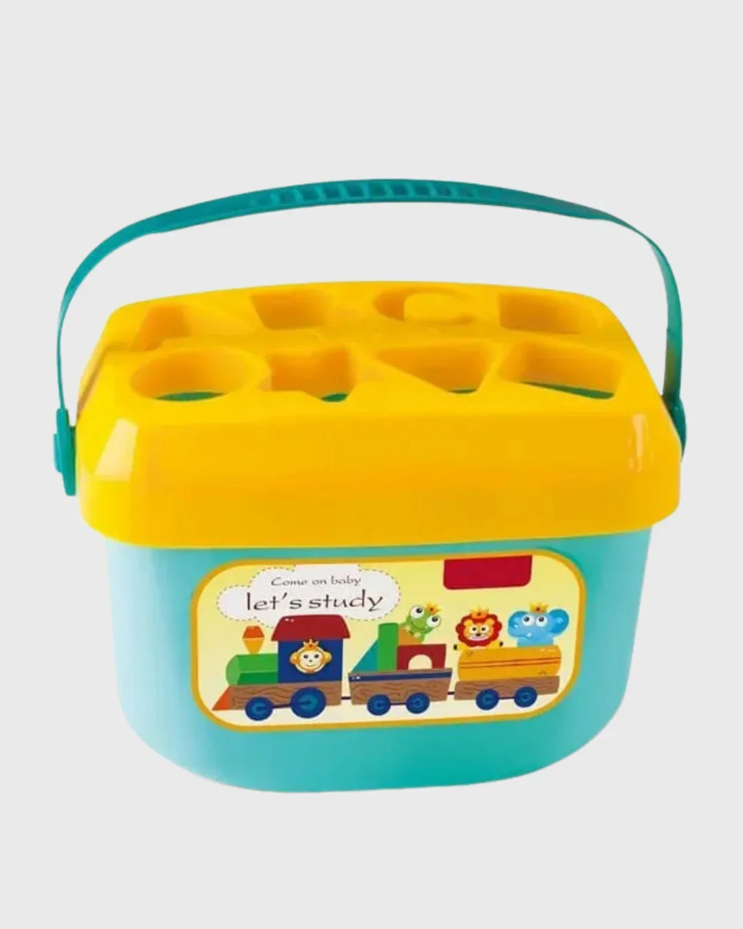 BABY'S FIRST BLOCKS - Safe & Portable Shape Sorter Bucket (16 Pcs)