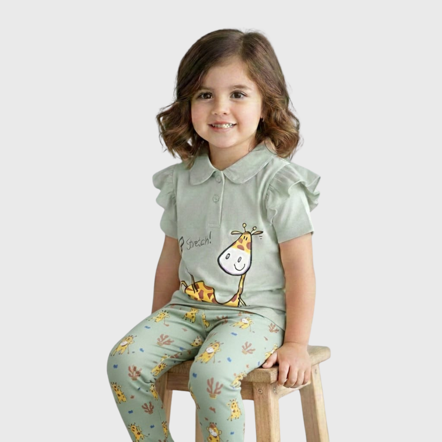 Toddler Girl’s Sage Giraffe Set