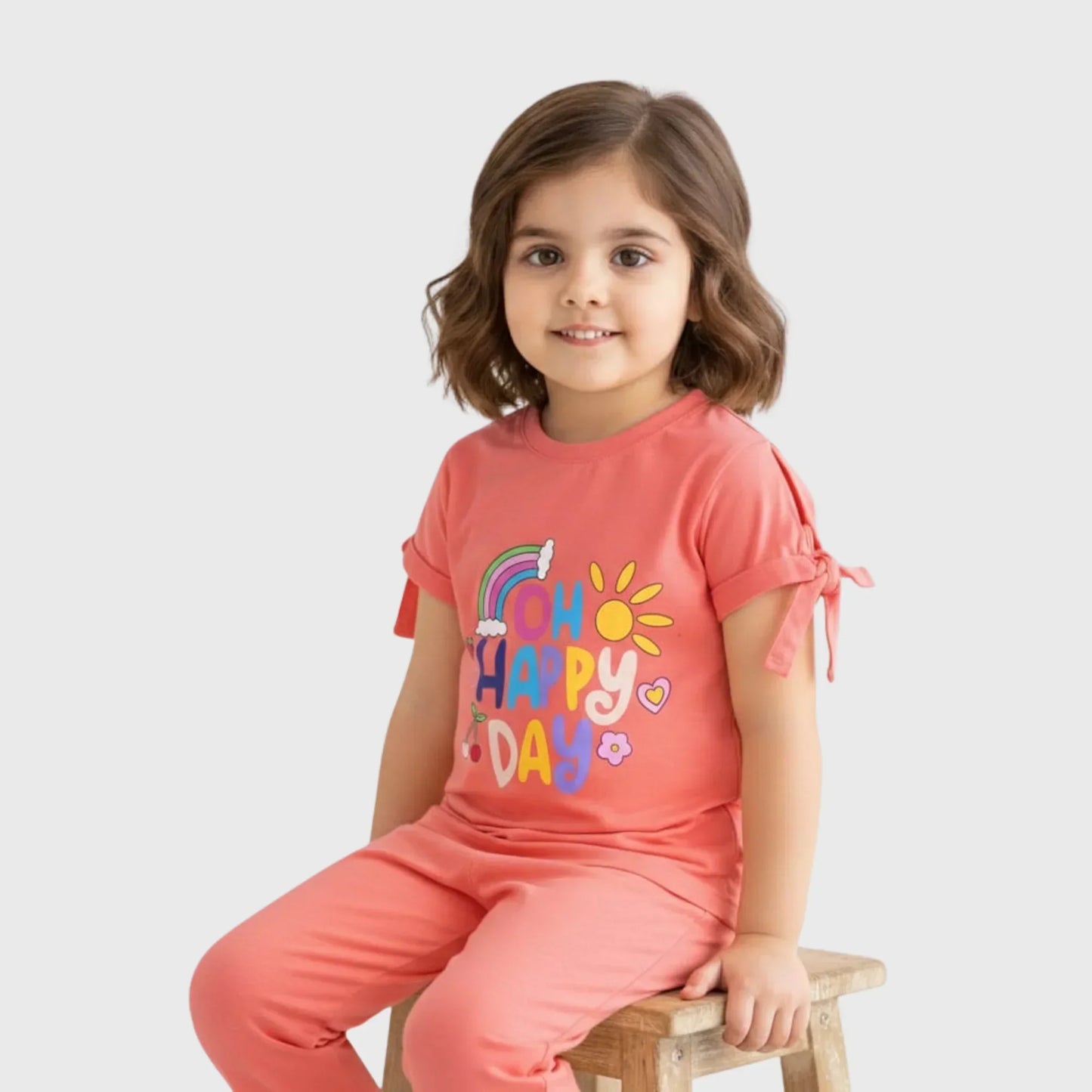 Girl’s "Oh Happy Day" Salmon Set
