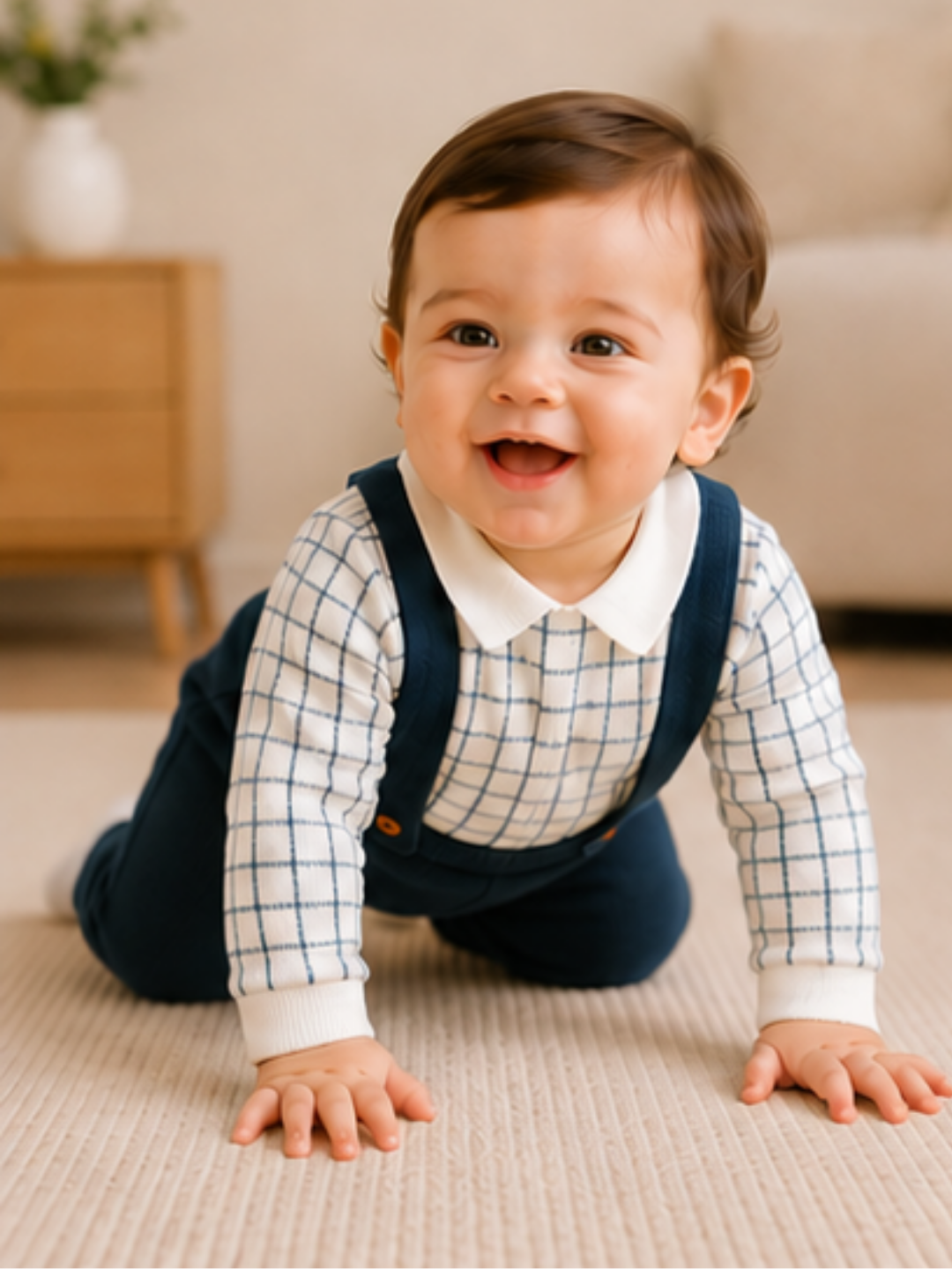 Dungaree Style Detachable Sweater with Green Romper