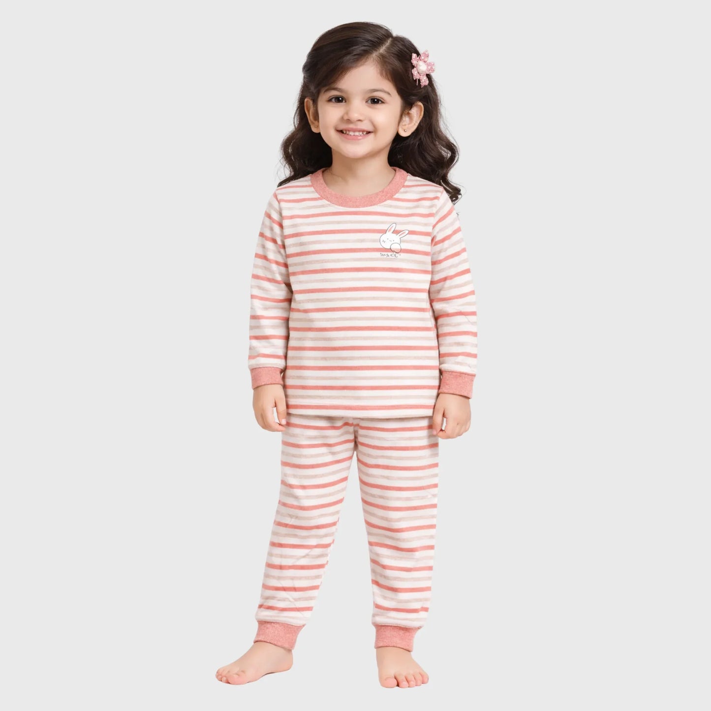 Kids' Striped Bunny Trouser Set