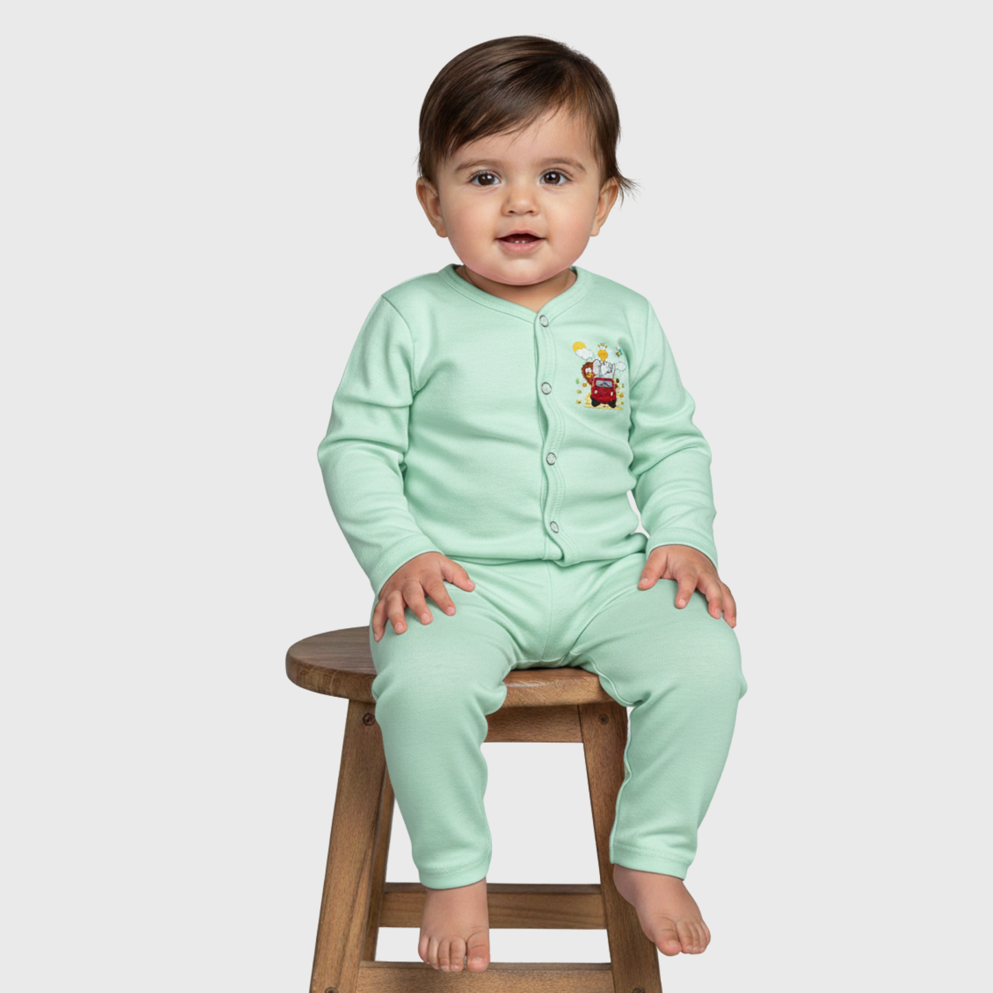 Infant Mint Safari Cardigan Set