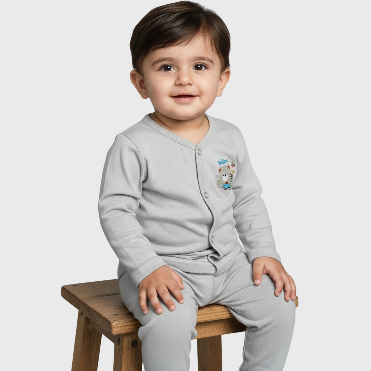 Infant Grey Bear Cardigan Set
