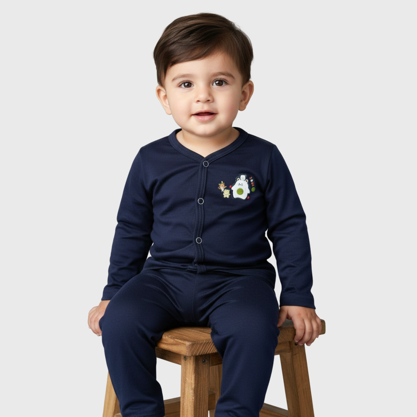 Infant Navy Bear Cardigan Set