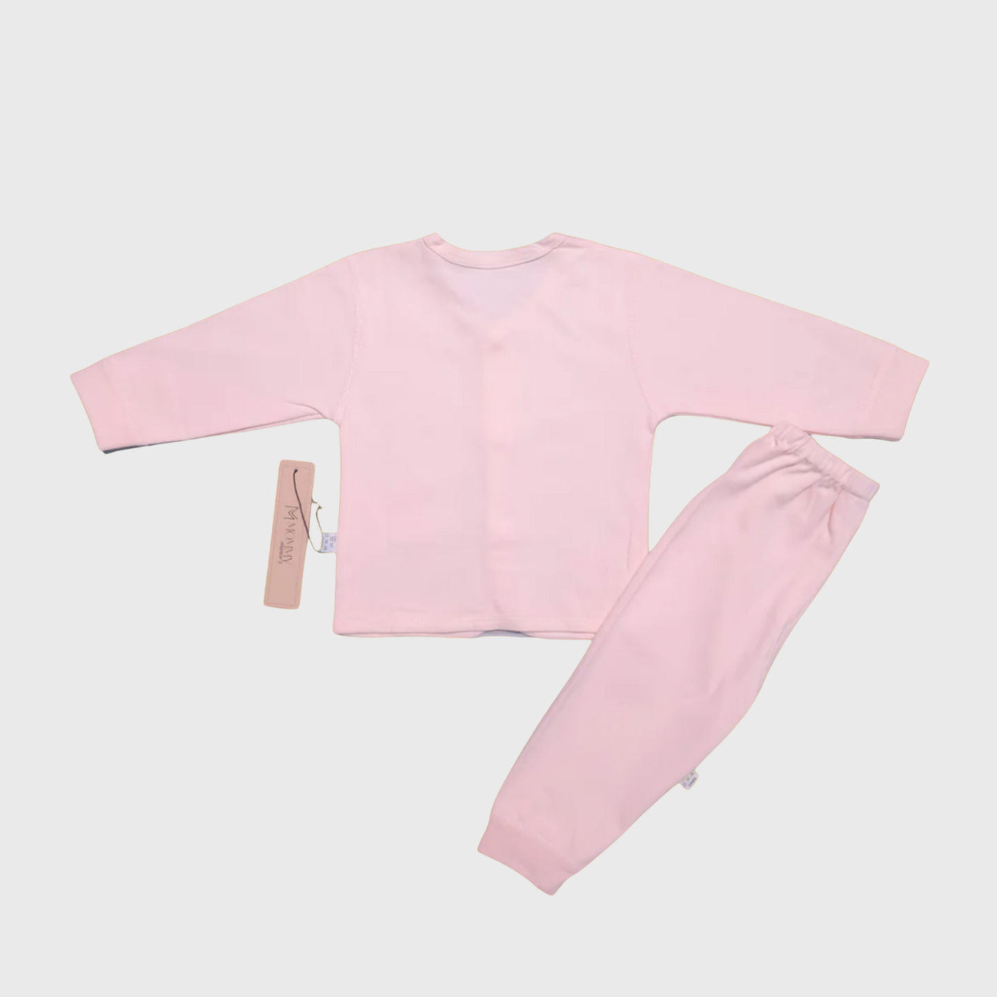 Baby Cotton Shirt Set – Pink Giraffe Print