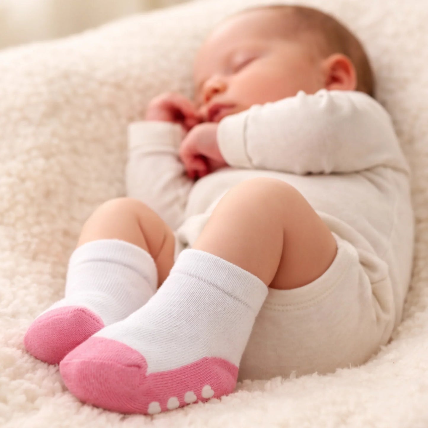 Pink Heart Baby Socks