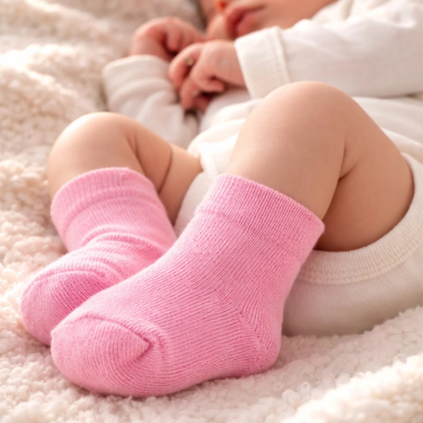 Solid Pink Baby Socks