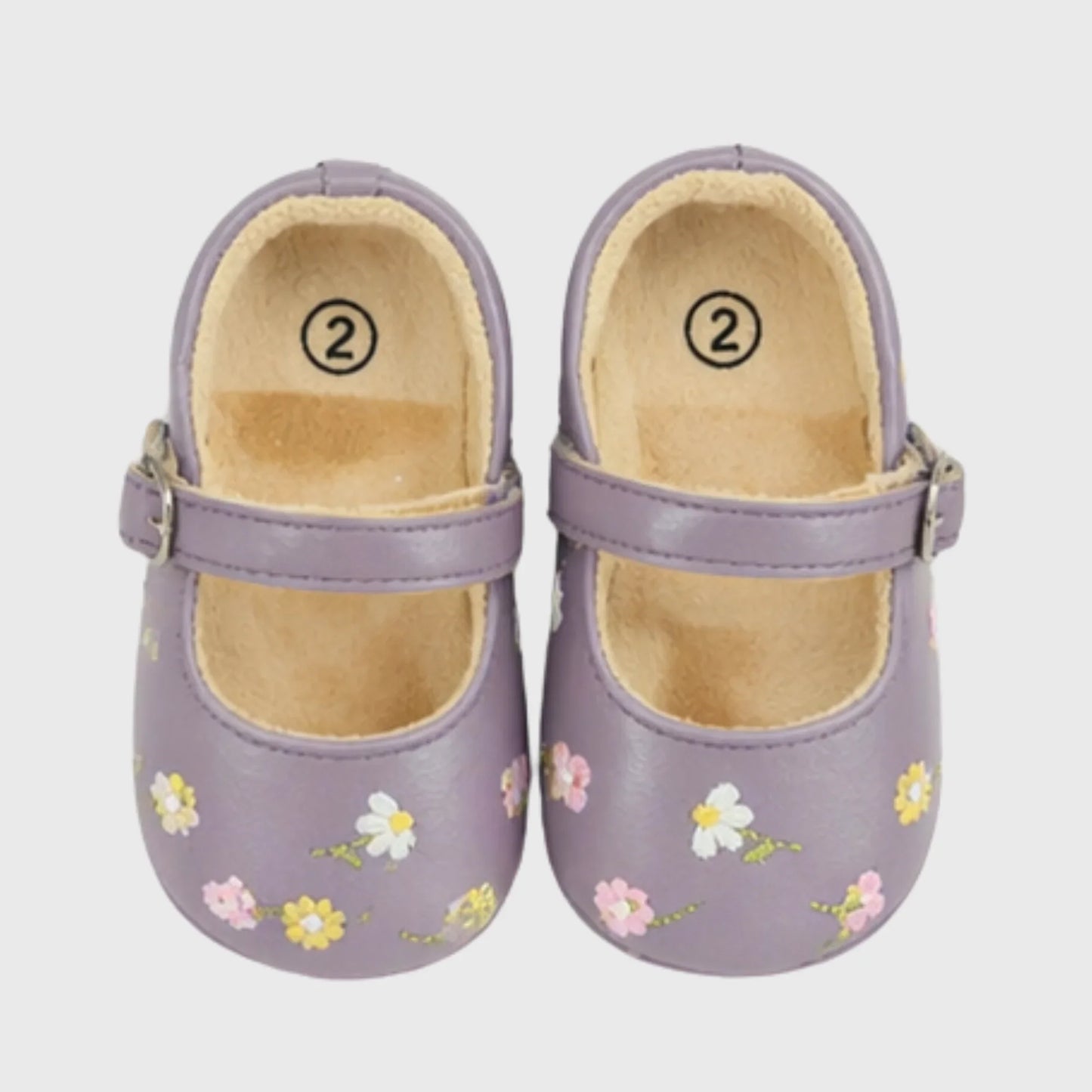 Baby Girl Purple Floral Mary Jane - Imported
