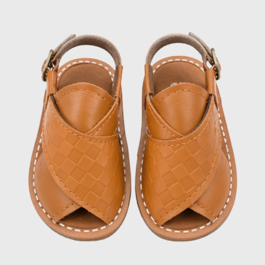 Baby Boy Brown Woven Peshawari Sandal