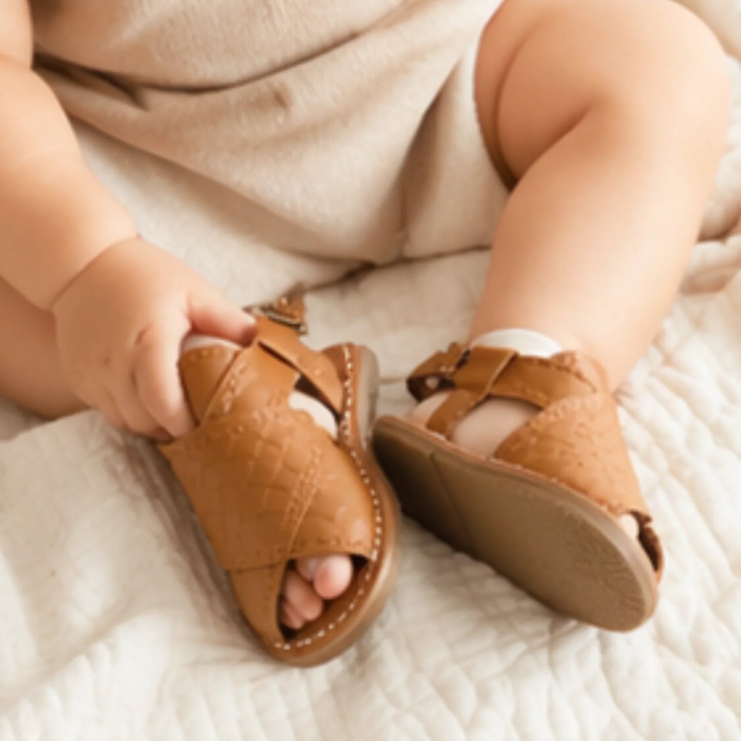 Baby Boy Brown Woven Peshawari Sandal