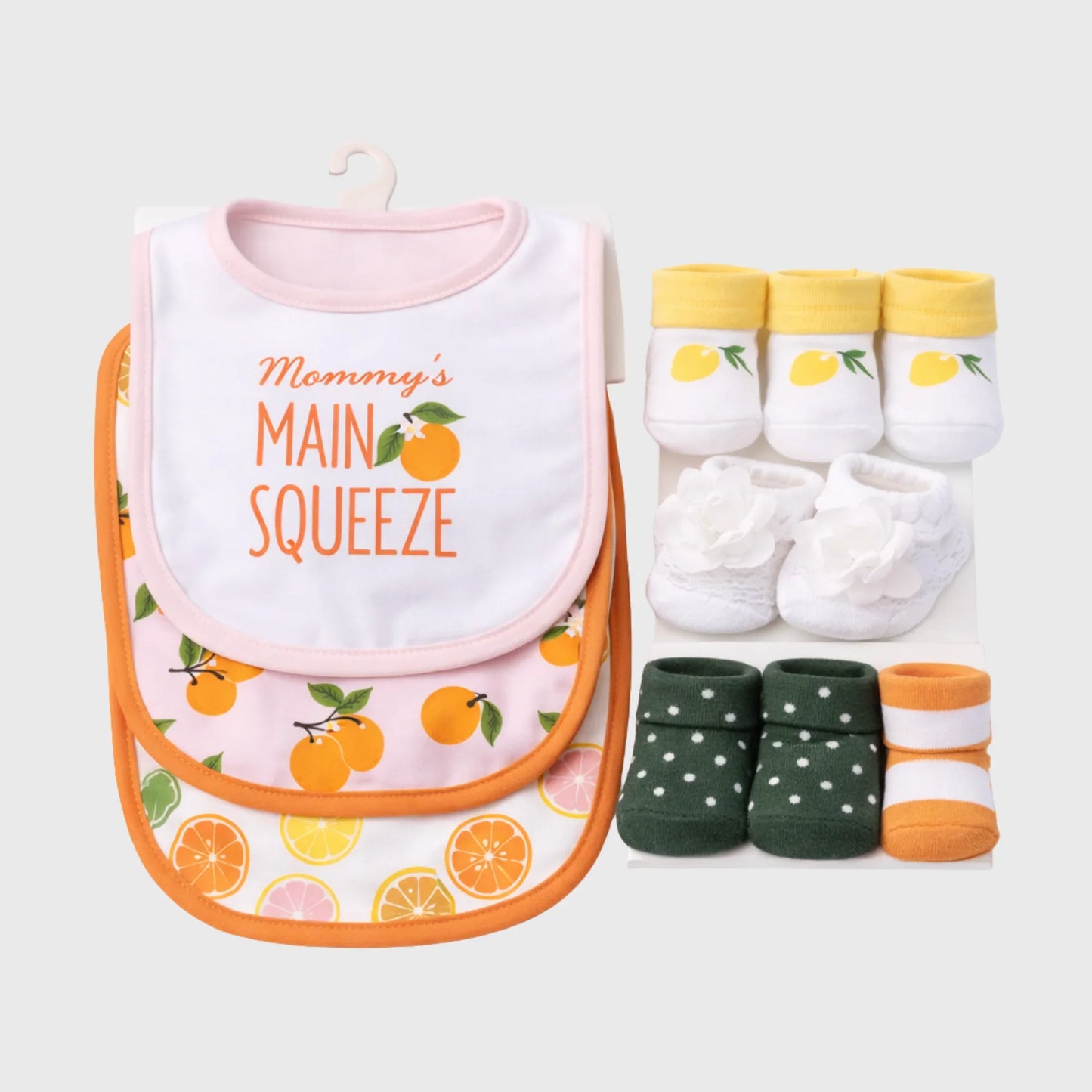 Baby Girl "Mommy's Main Squeeze" Bib & Socks Gift Set