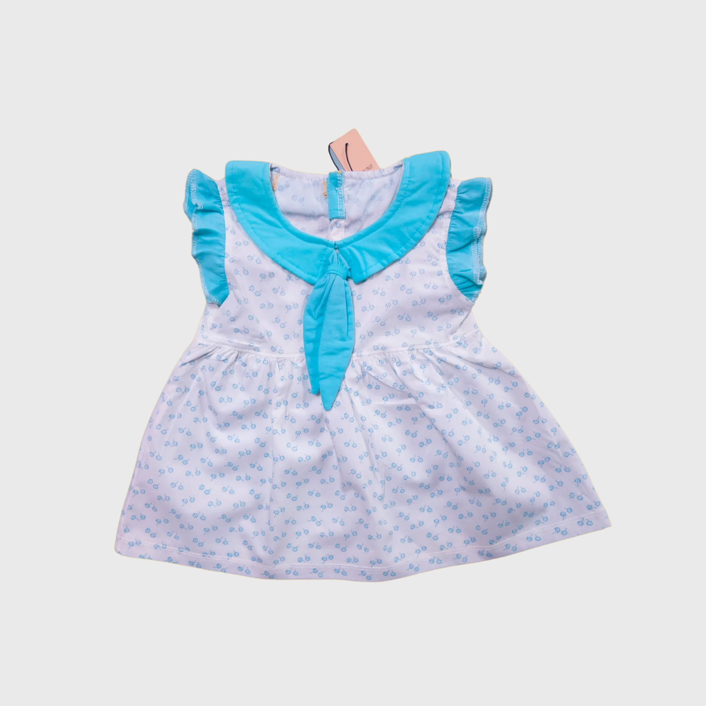 Blue Bow Collar - Baby Dress Set