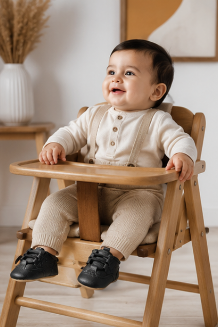 Kids’ Black Strappy Sandals – Casual Comfort