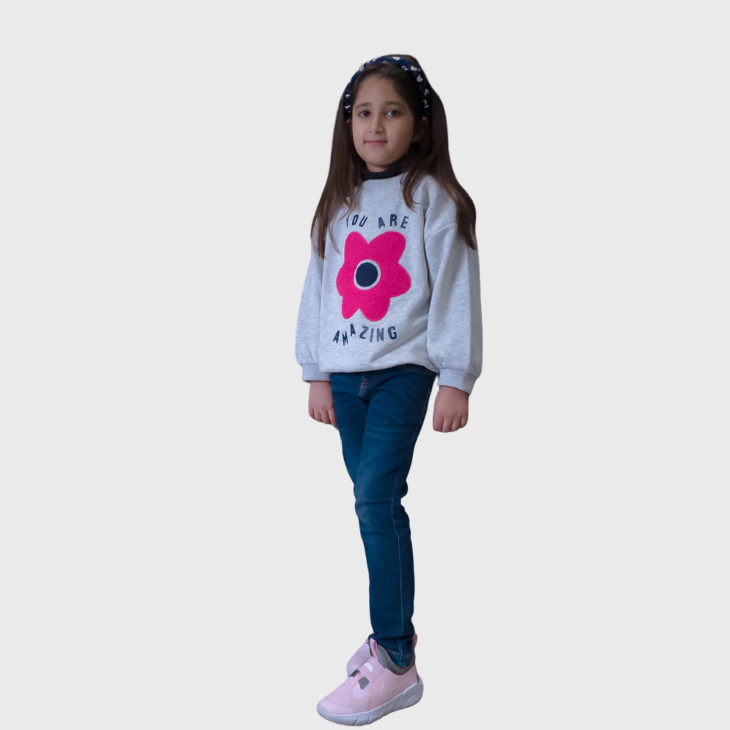 Girls' "YOU ARE AMAZING" Drop Shoulder Sweatshirt – Stylish & Comfortable – Minor Fault (Ages 2–14)