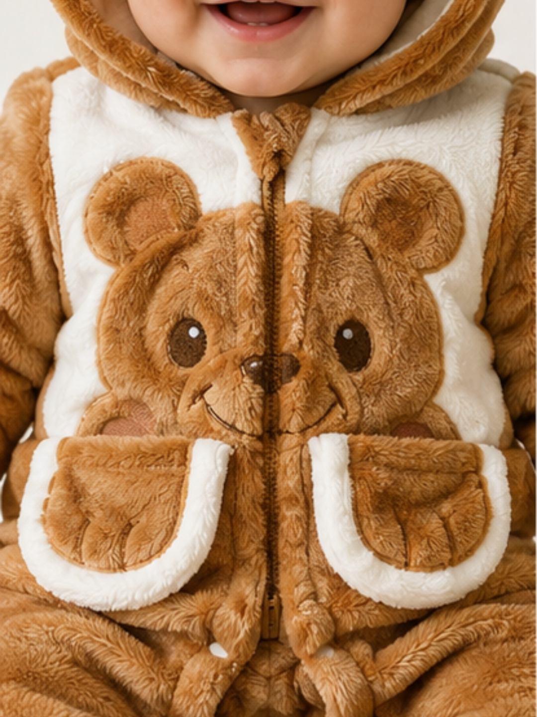 Character Fur Romper Beige