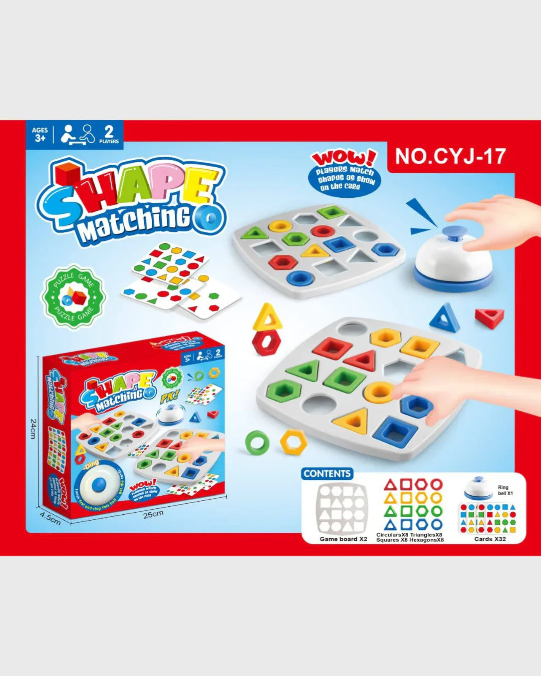 Shape Matching Educational Toy Set - Colors & Geometry Game