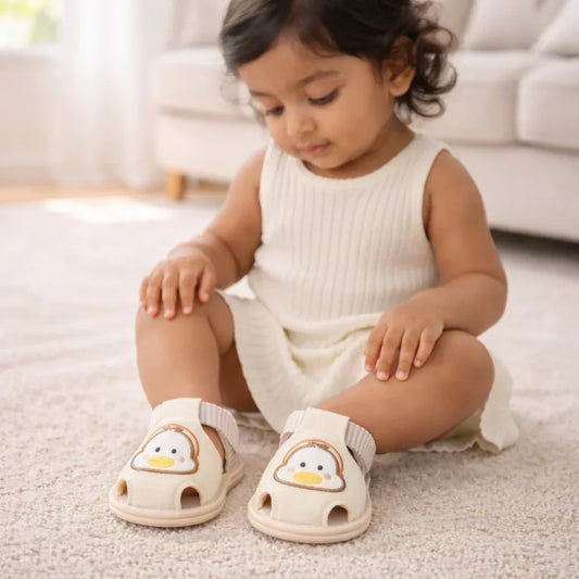 Soft Pink Woven Toddler Sandals