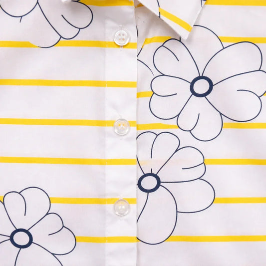 White And Yellow Button-Down Shirt | (6-14YRS)