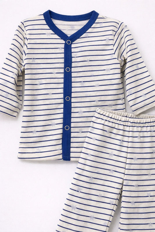 Infant Blue Striped Cardigan Set