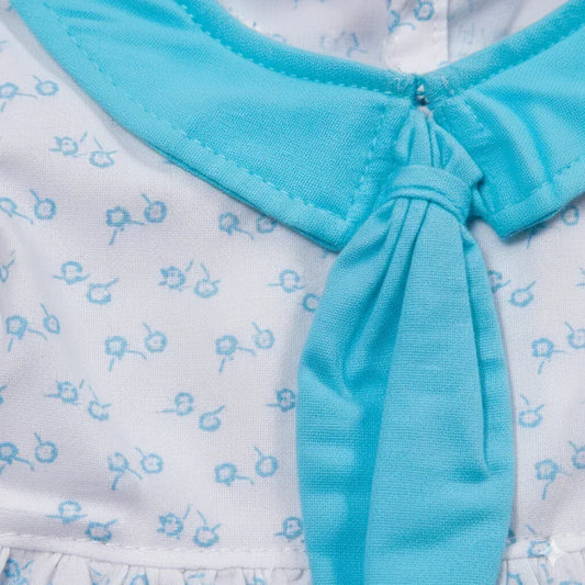 Blue Bow Collar - Baby Dress Set