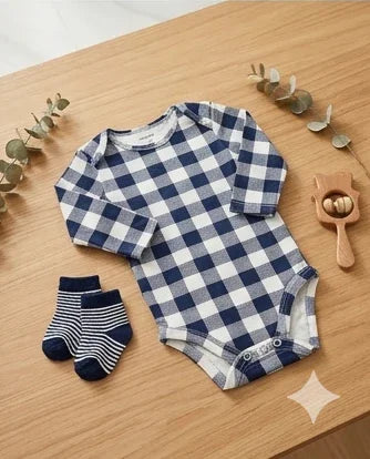 Black & White Gingham Infant Bodysuit