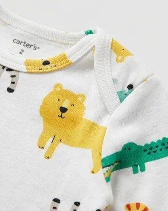 Long-Sleeve Safari Animal Baby Bodysuit