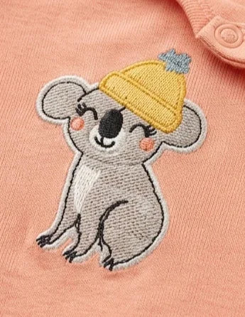 Long-Sleeve Koala Peach Bodysuit