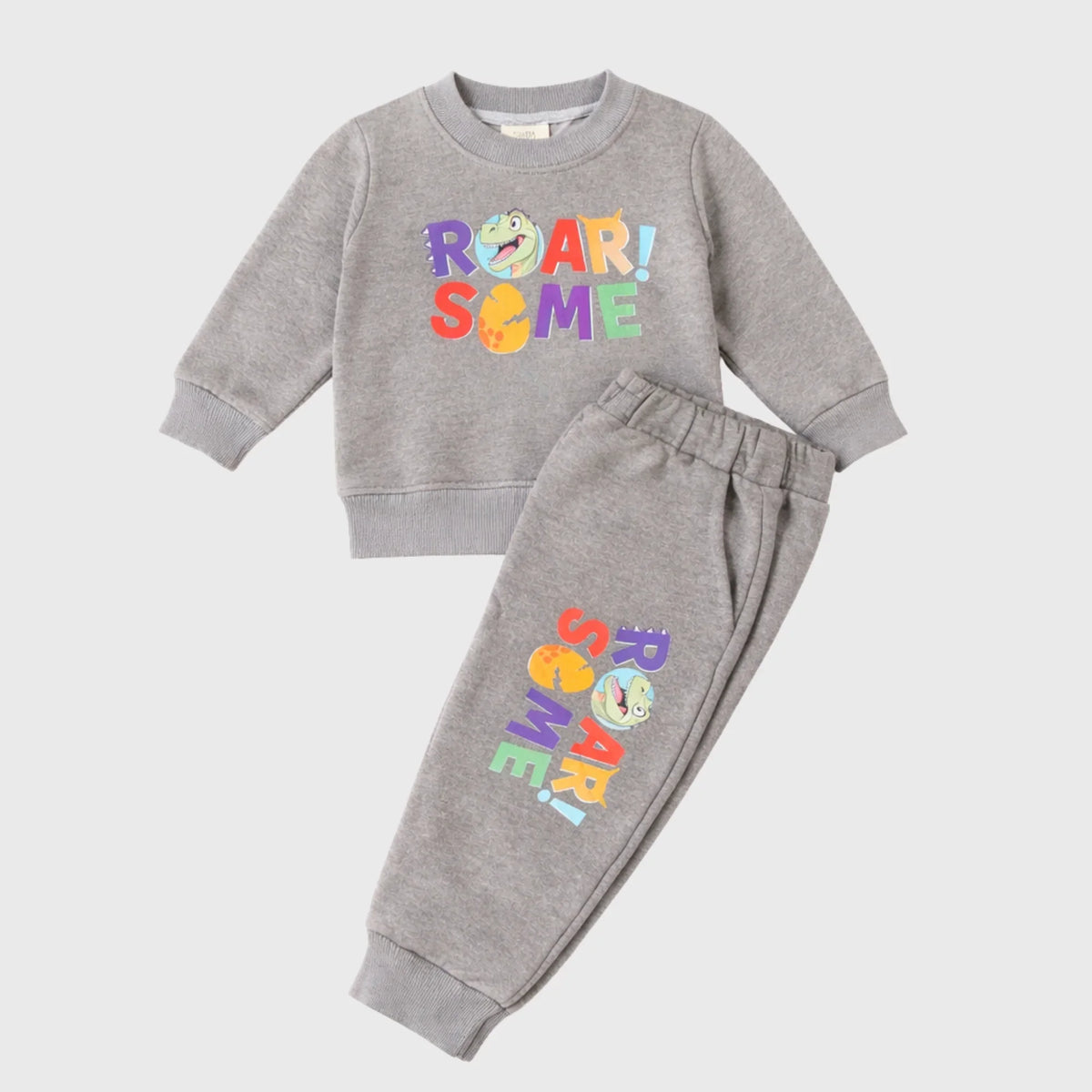 Children's Dinosaur Tracksuit Set with Fun Typography