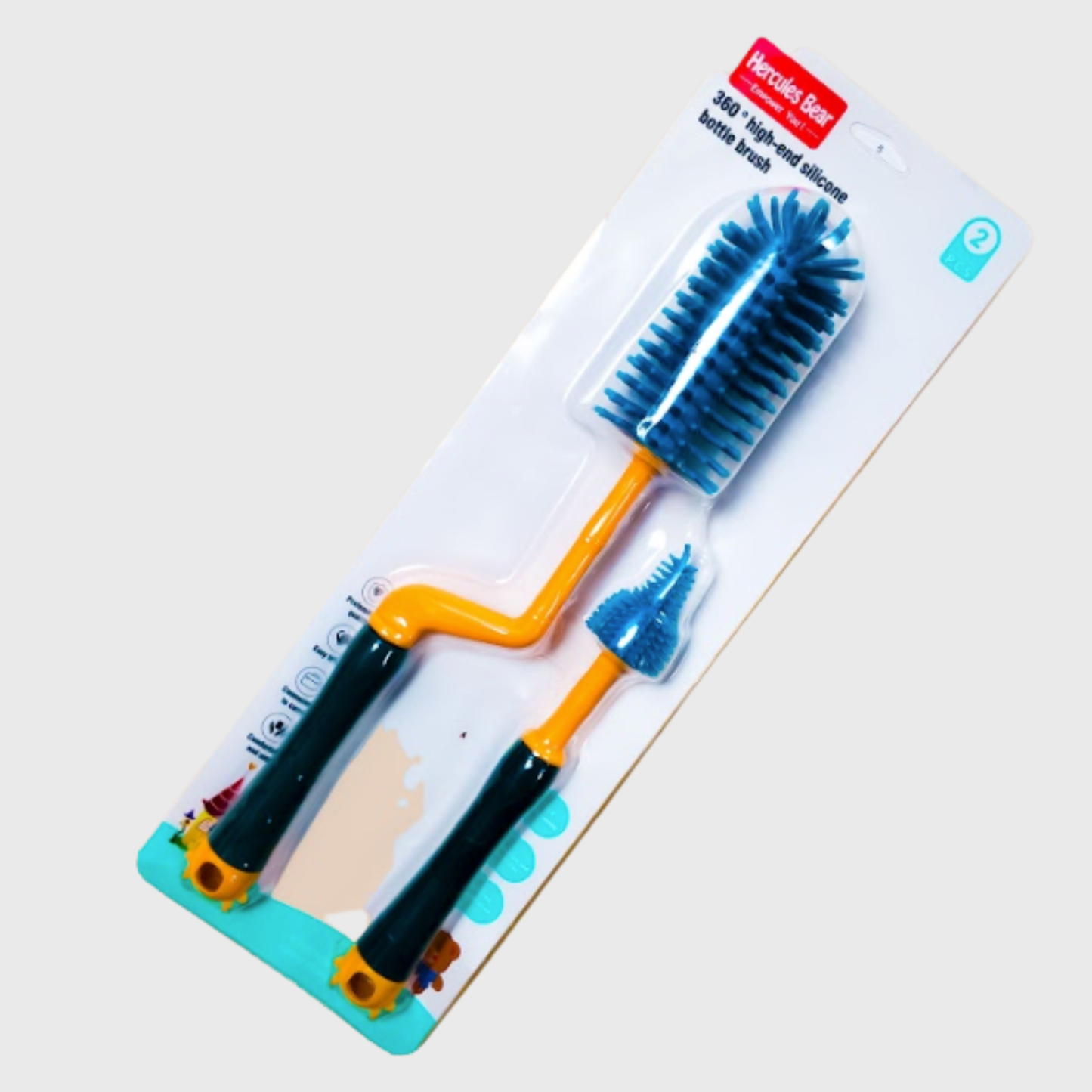 Hercules Premium Silicone Baby Bottle Brush