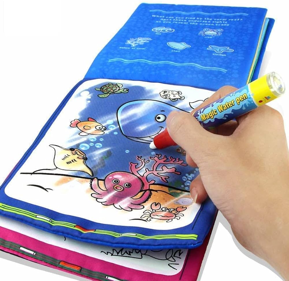 Water Drawing Mat - Reusable Ocean Theme Coloring Mat (3+)