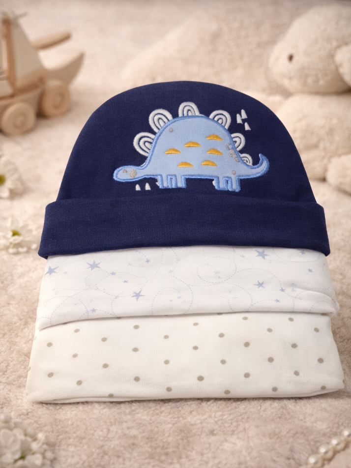 Baby Dino Beanie Hat Set of 3