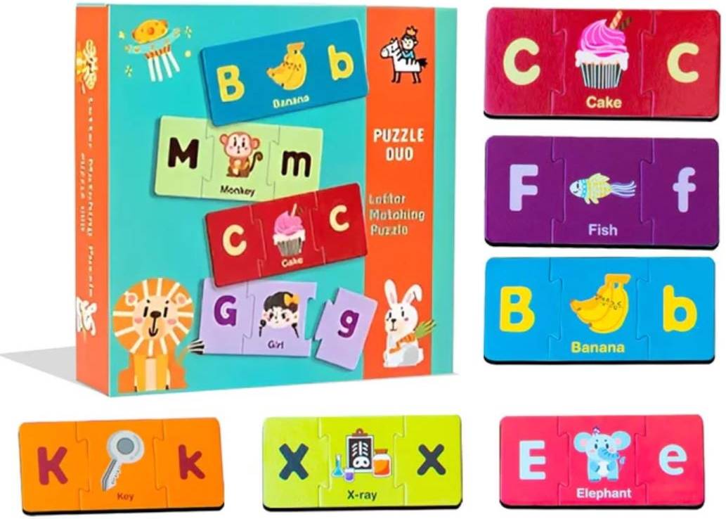 Alphabet Letter Matching Puzzle Duo - Educational Learning Cards