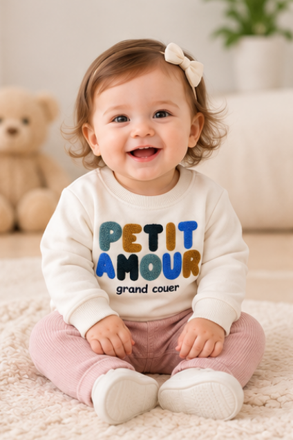 Petit Amour Embroidered Sweatshirt