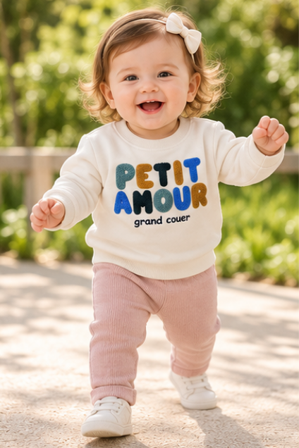 Petit Amour Embroidered Sweatshirt