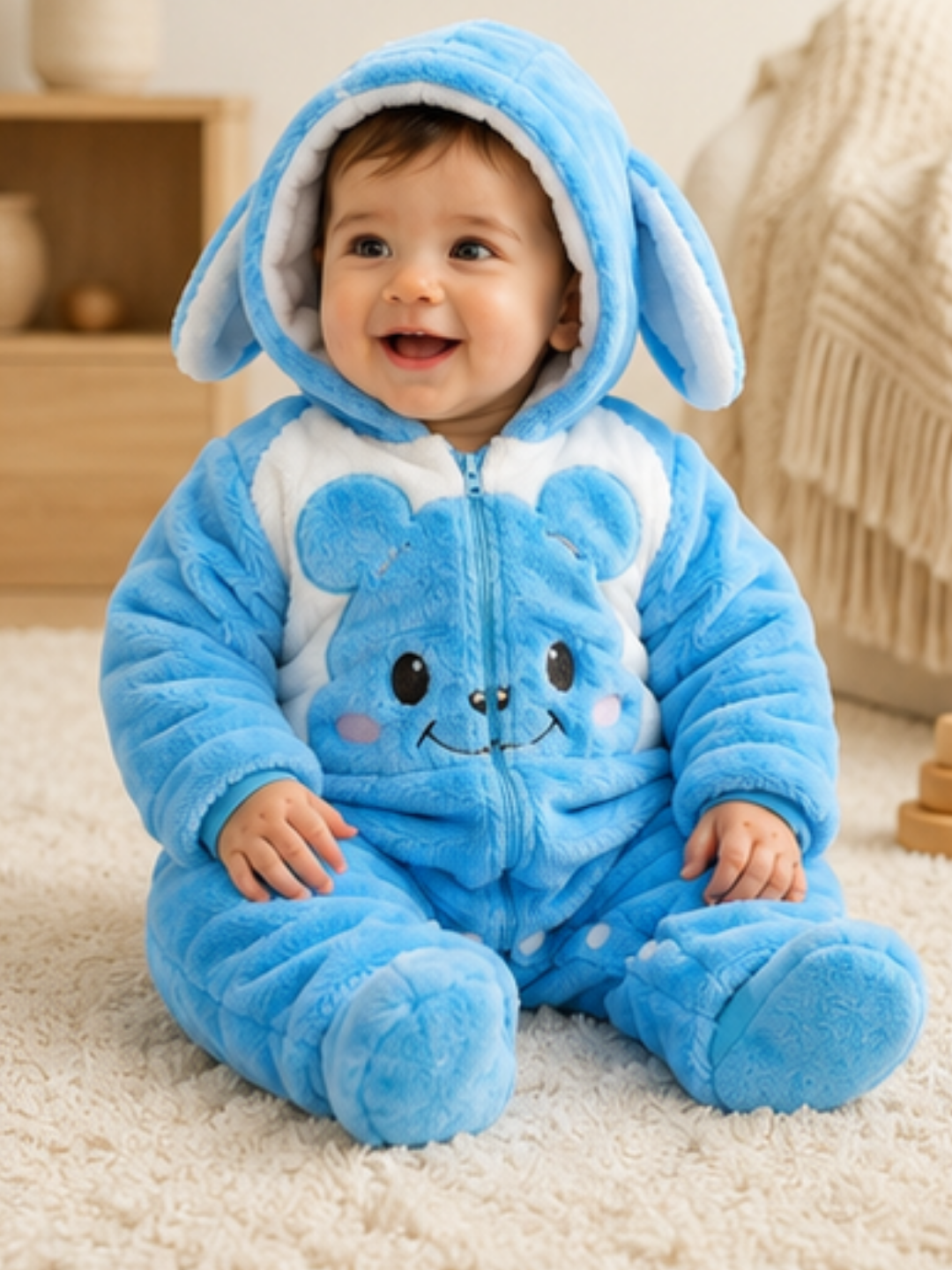Character Fur Romper Blue