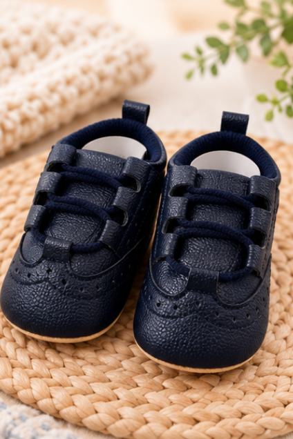 Kids’ Navy Blue Casual Shoes – Lace-Up Design