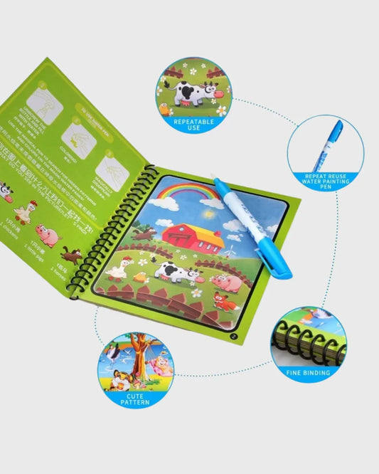 Magic Water Drawing Book – Reusable Creative Coloring for Kids